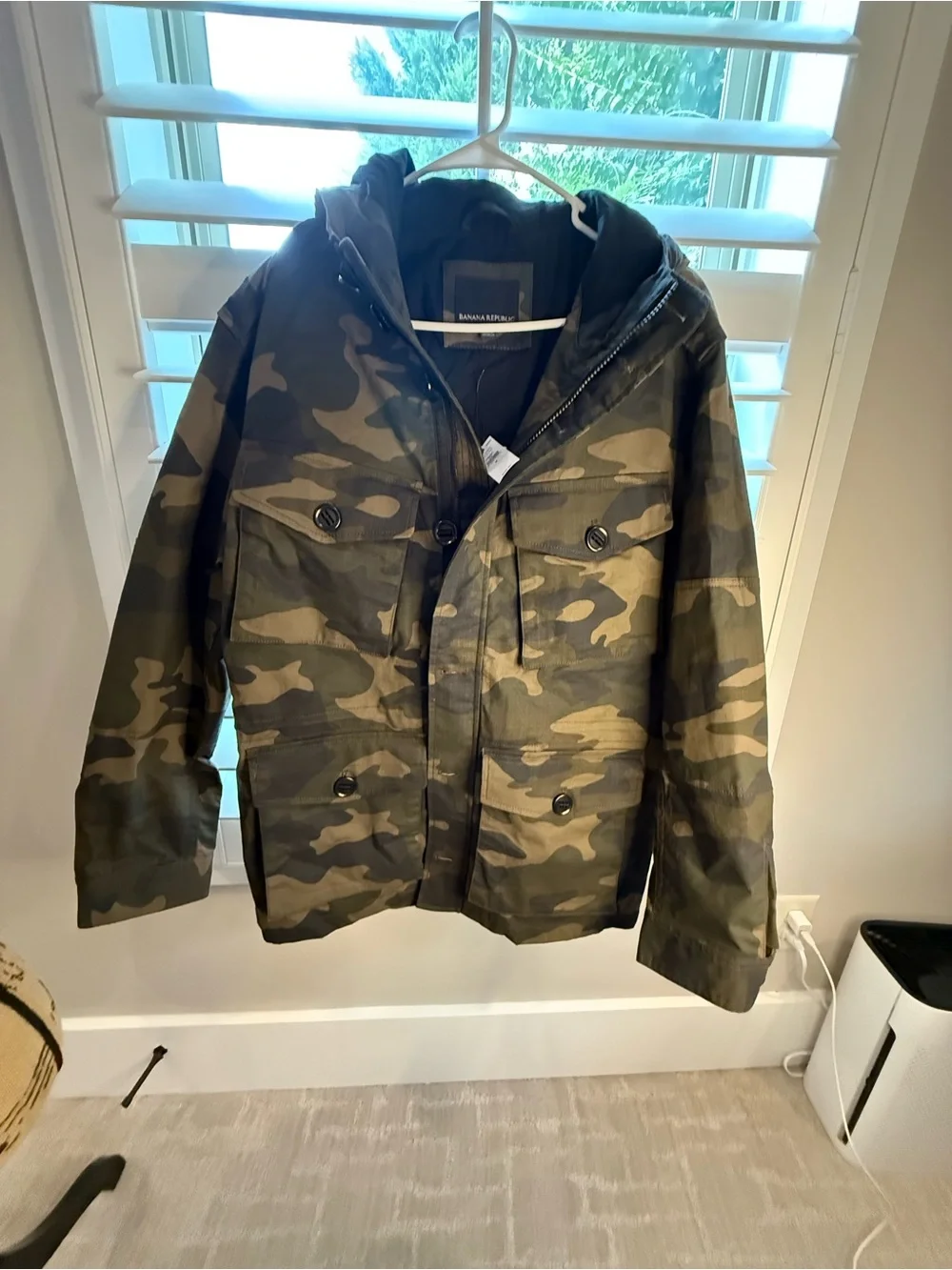 Banana Republic Men's Camouflage Field Jacket in Olive and Dark Green